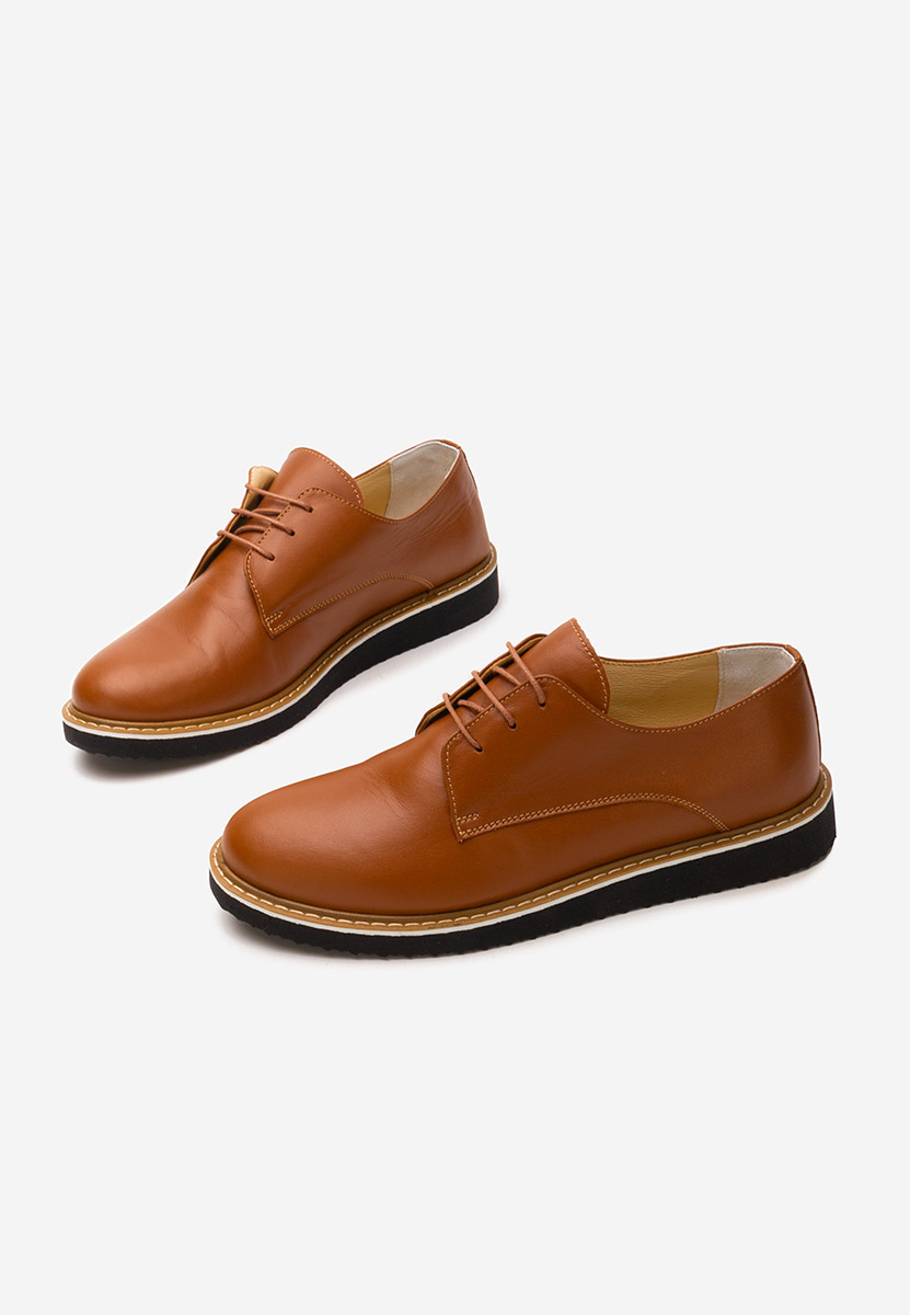 Casilas camel női bőr derby cipő