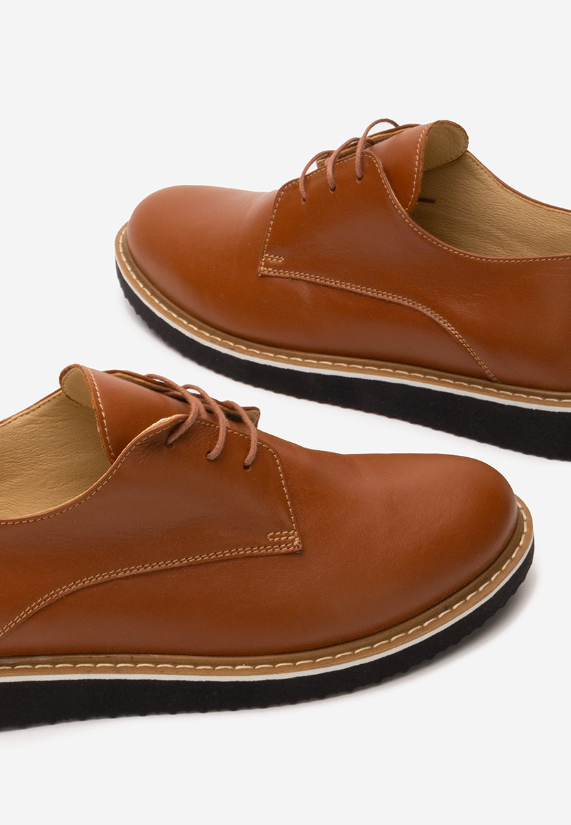 Casilas camel női bőr derby cipő