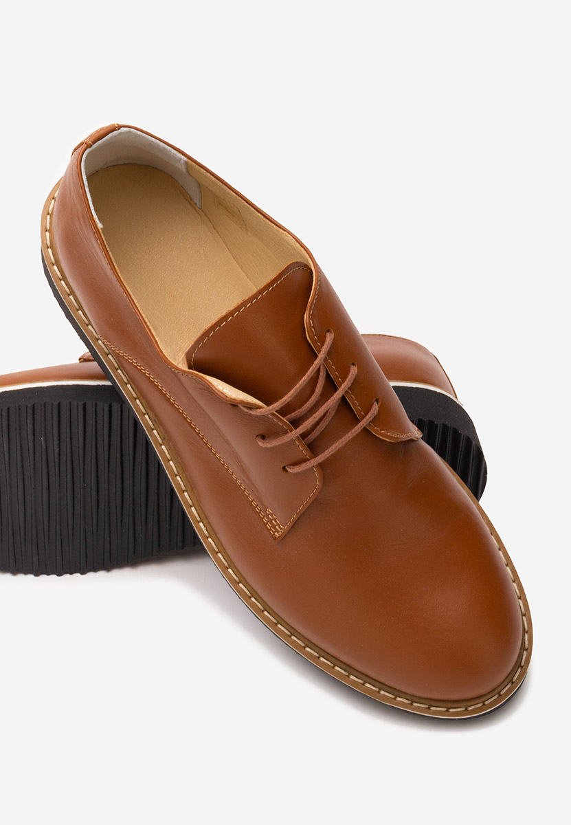 Casilas camel női bőr derby cipő