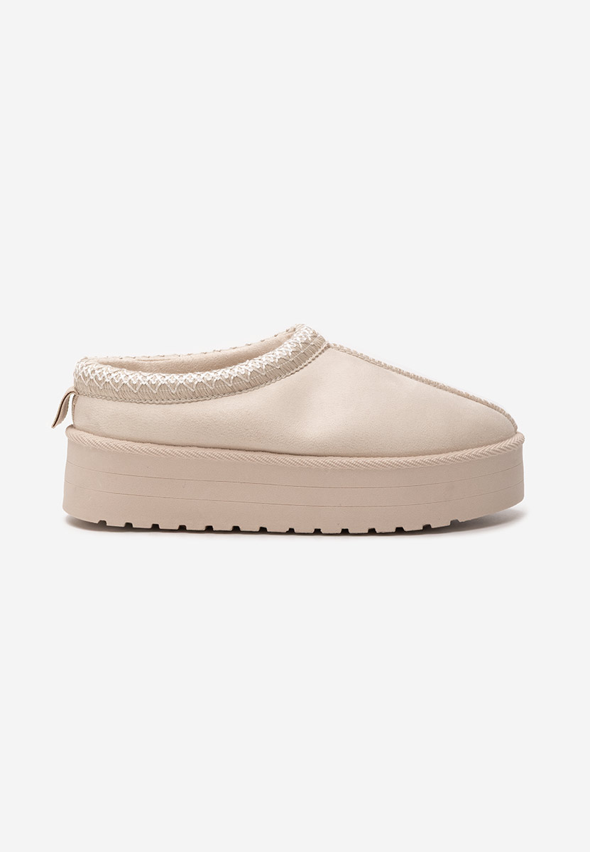 Comfy bézs telitalpú platform papucs