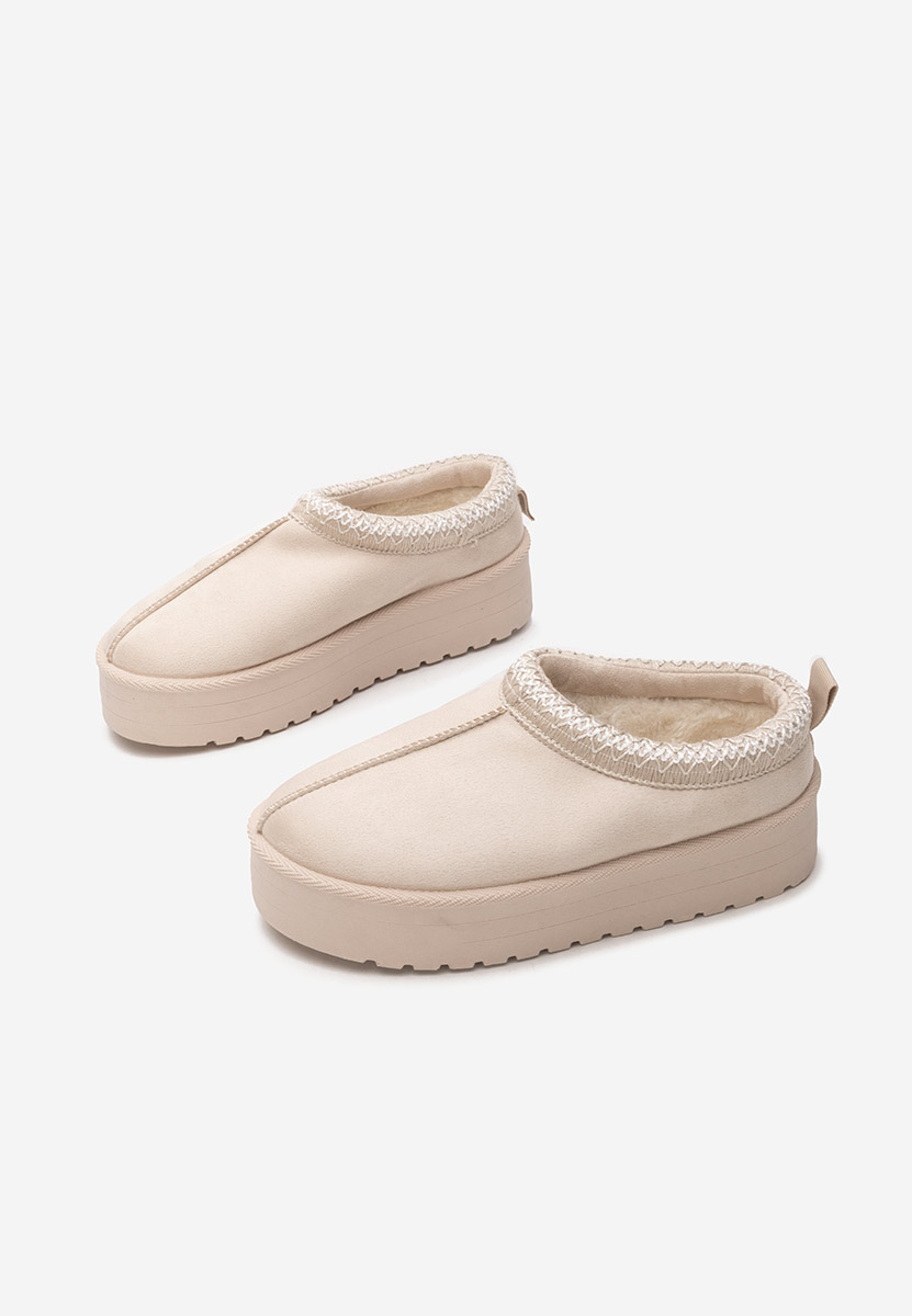 Comfy bézs telitalpú platform papucs