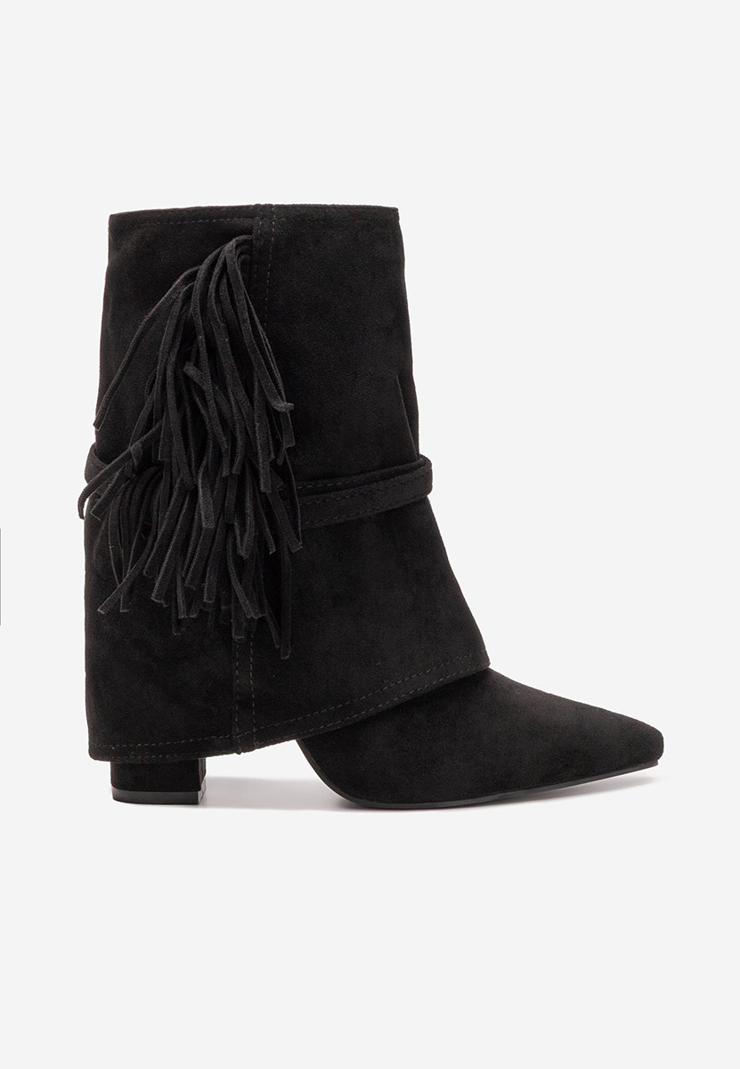 Ranale fekete bokacsizma vastag sarokkal