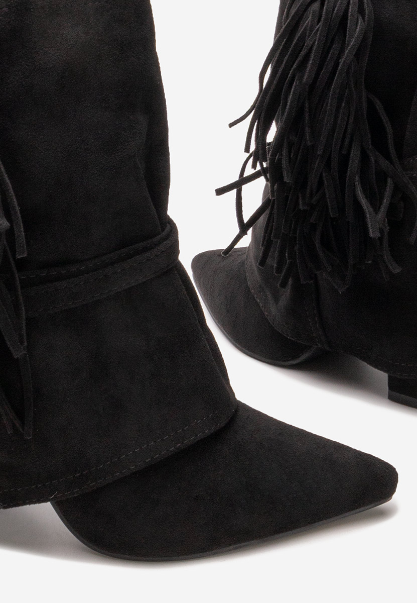 Ranale fekete bokacsizma vastag sarokkal