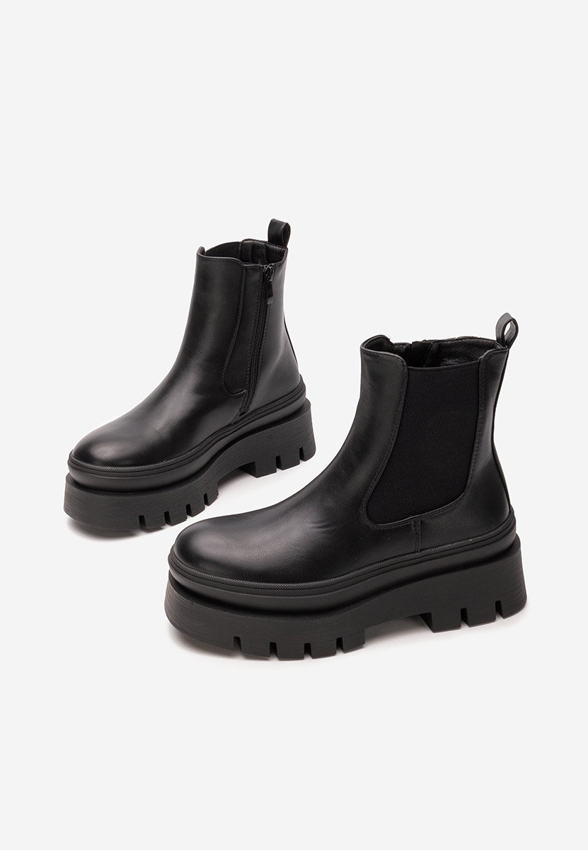 Mayte fekete női telitalpú bokacsizma