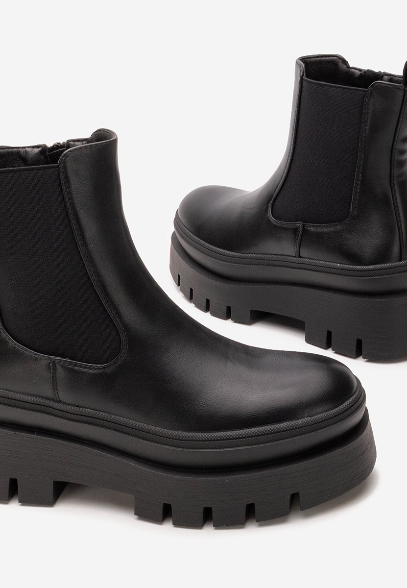 Mayte fekete női telitalpú bokacsizma