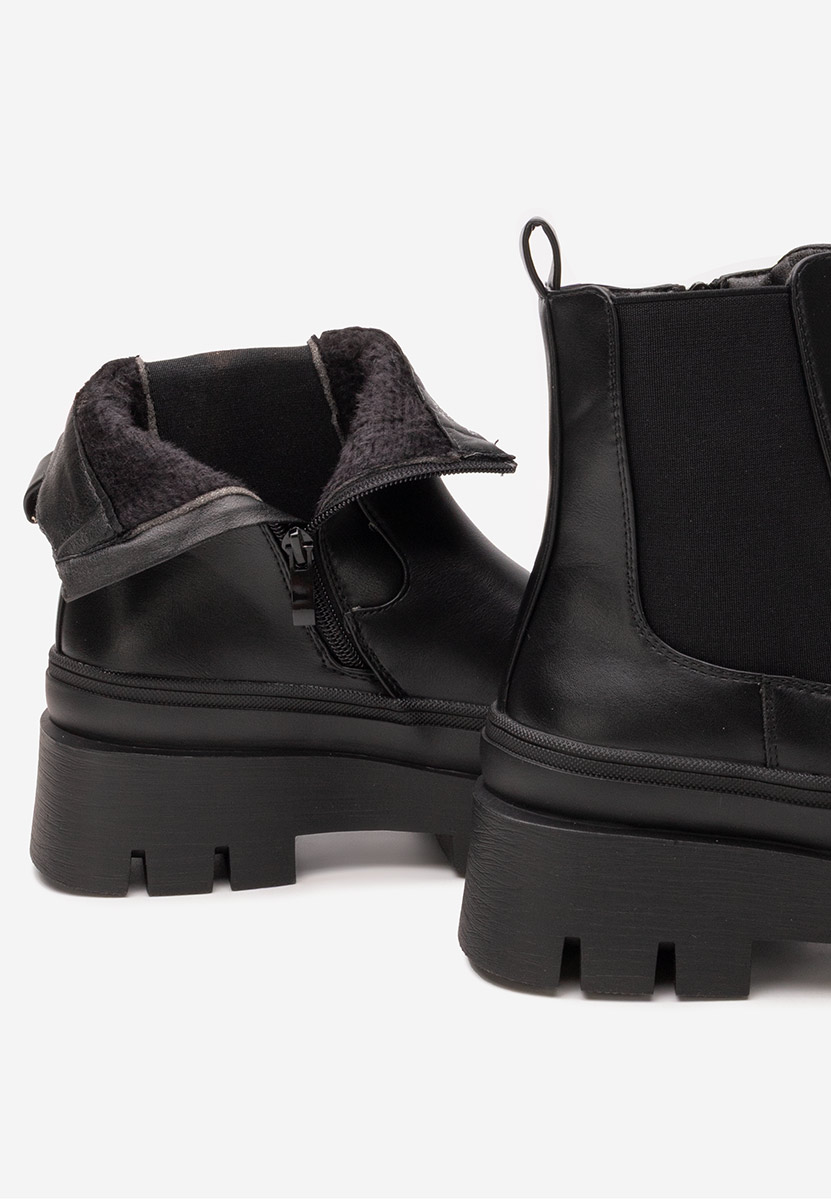 Mayte fekete női telitalpú bokacsizma