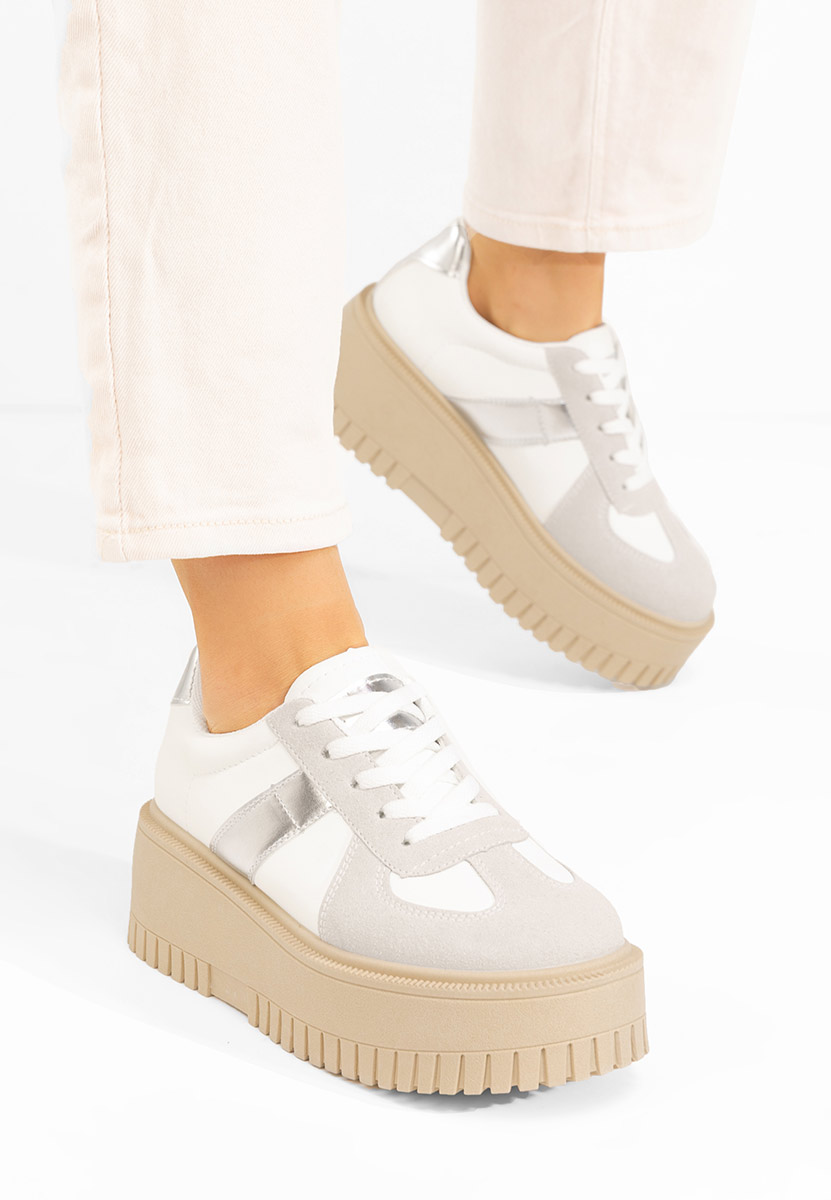 Michele fehér telitalpú platform sneaker