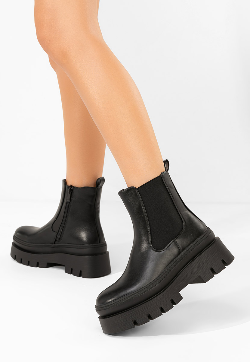 Mayte fekete női telitalpú bokacsizma