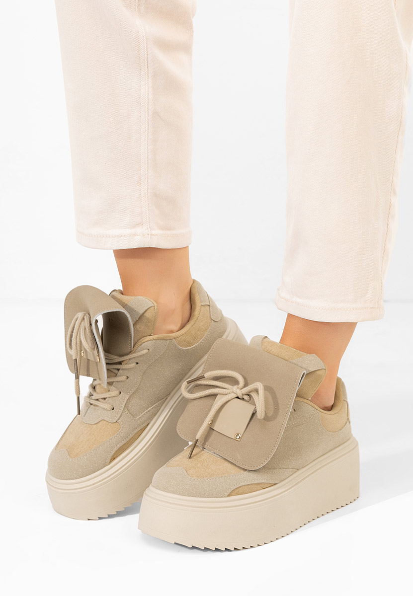 Oliveia khaki telitalpú platform sneaker