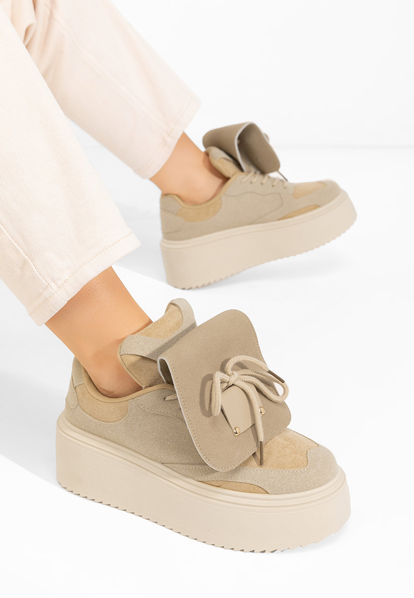 Oliveia khaki telitalpú platform sneaker