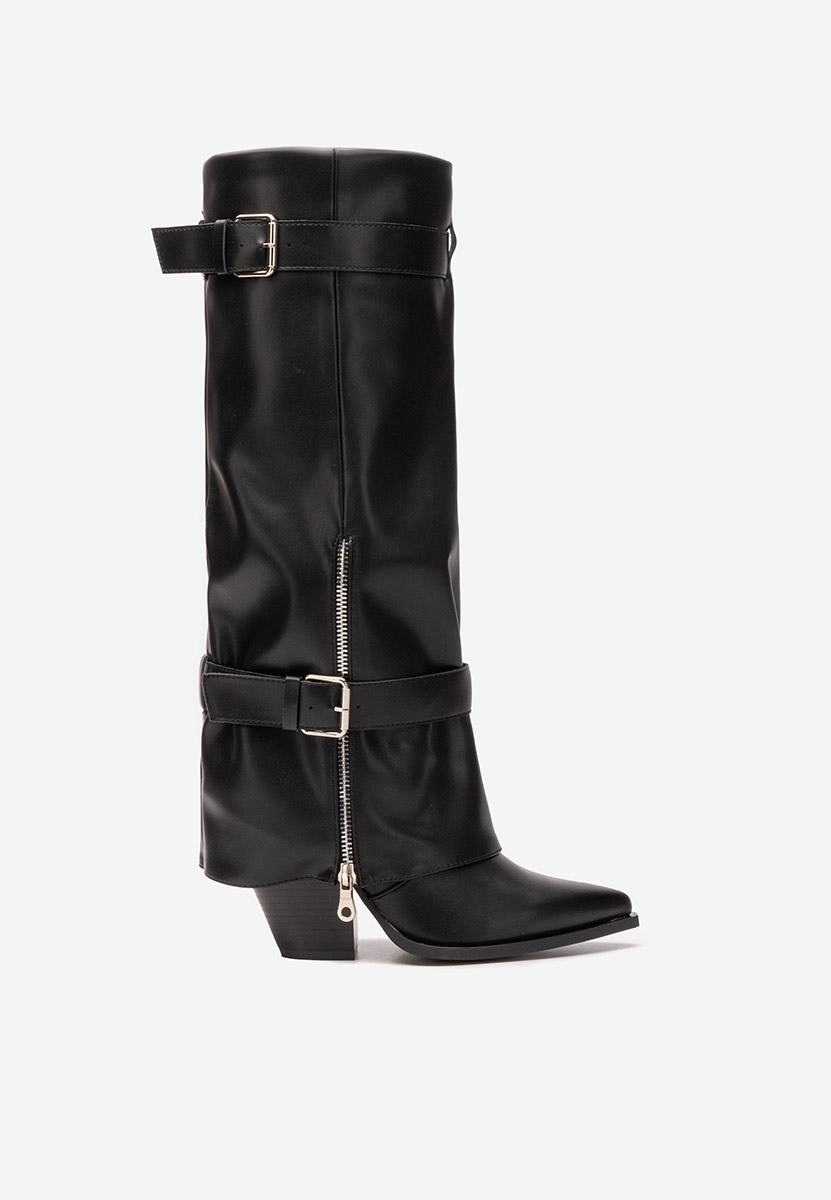 Daizi fekete magassarkú csizma