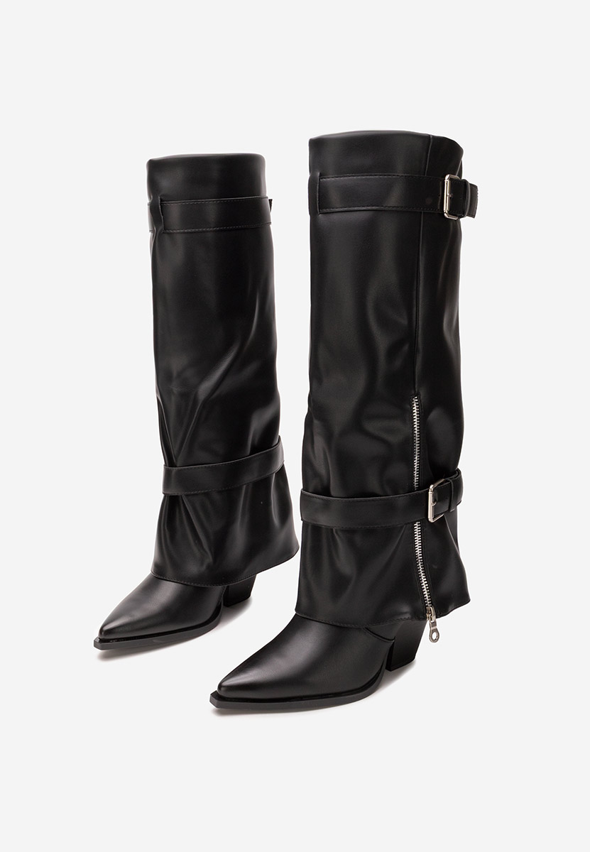 Daizi fekete magassarkú csizma