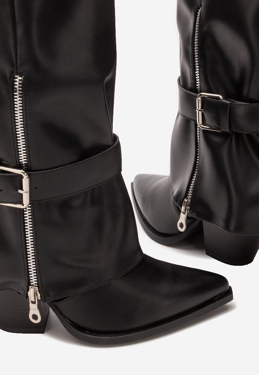 Daizi fekete magassarkú csizma