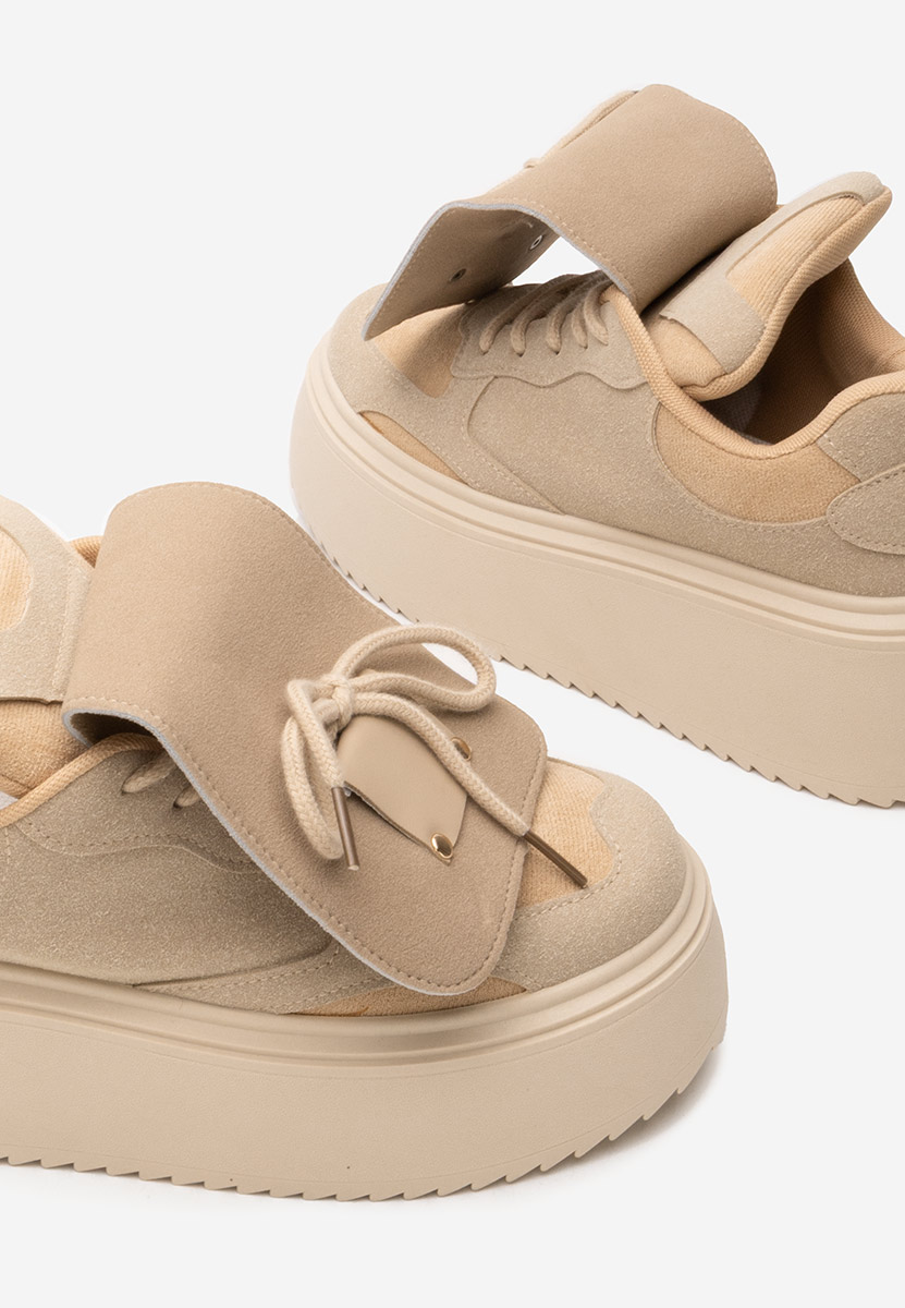 Oliveia khaki telitalpú platform sneaker
