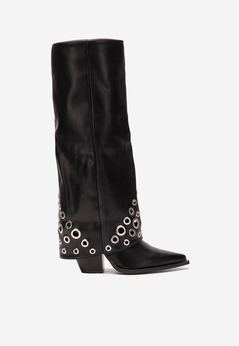 Tovia fekete magassarkú csizma