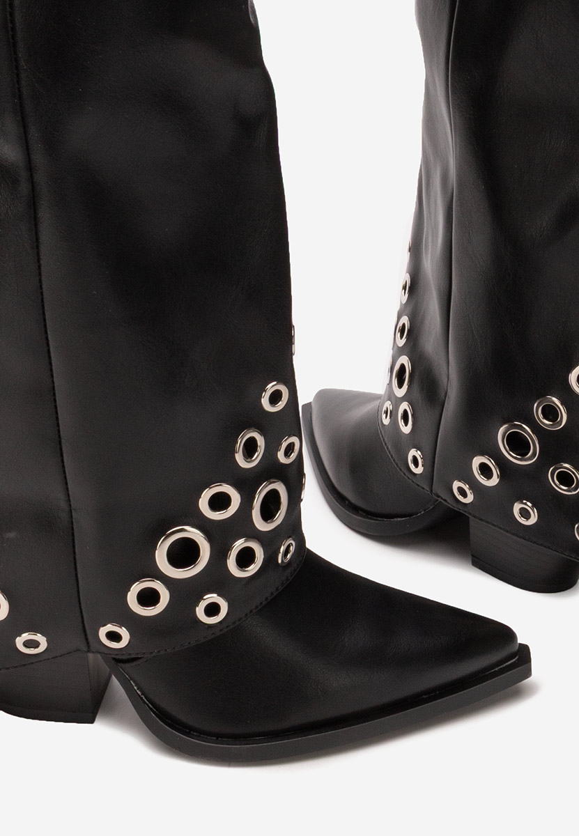 Tovia fekete magassarkú csizma