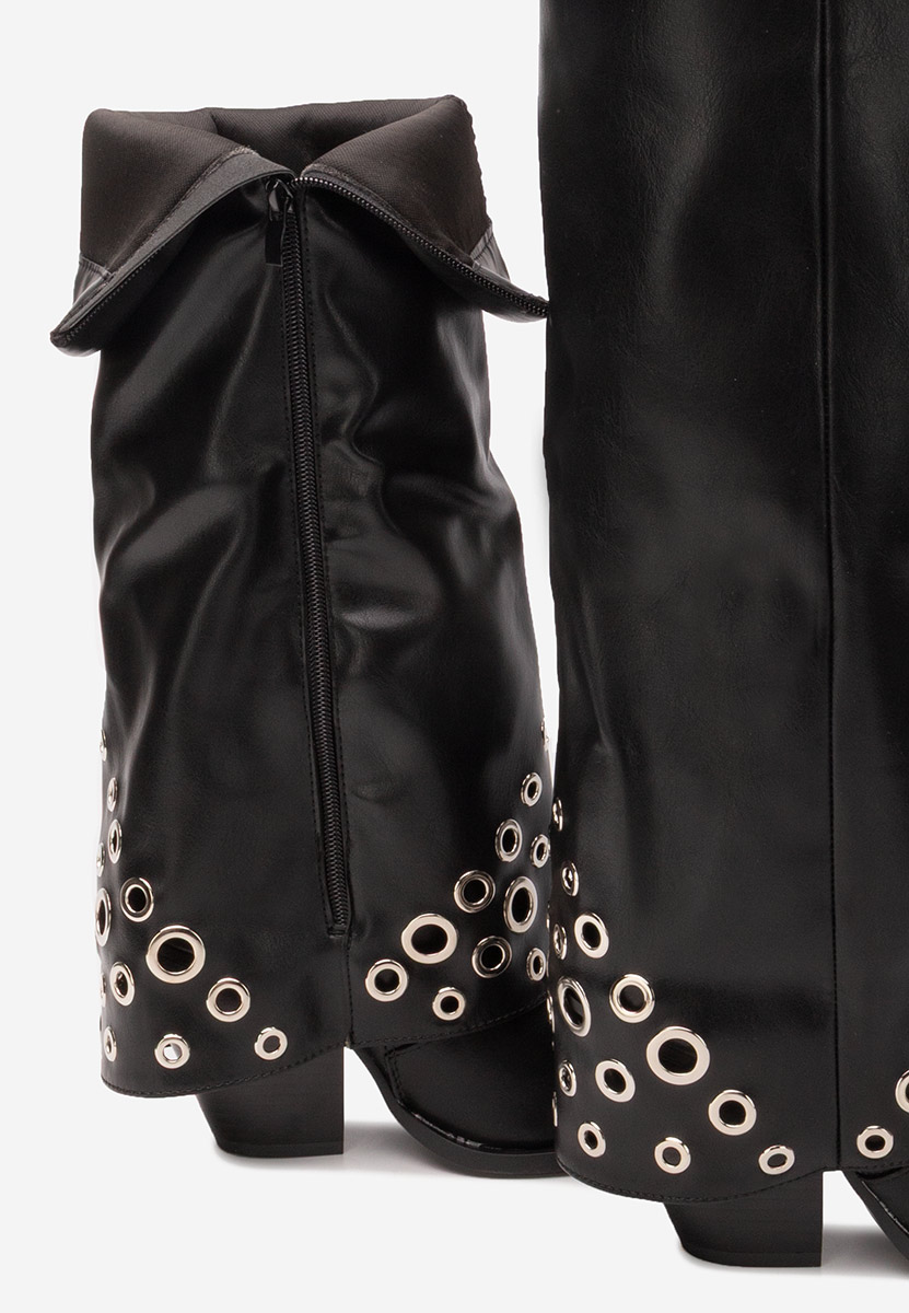 Tovia fekete magassarkú csizma