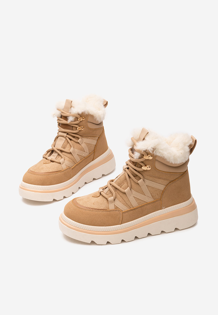 Nimora khaki telitalpú platform bokacsizma