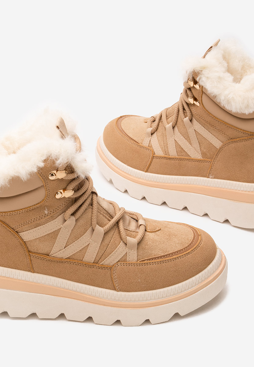 Nimora khaki telitalpú platform bokacsizma