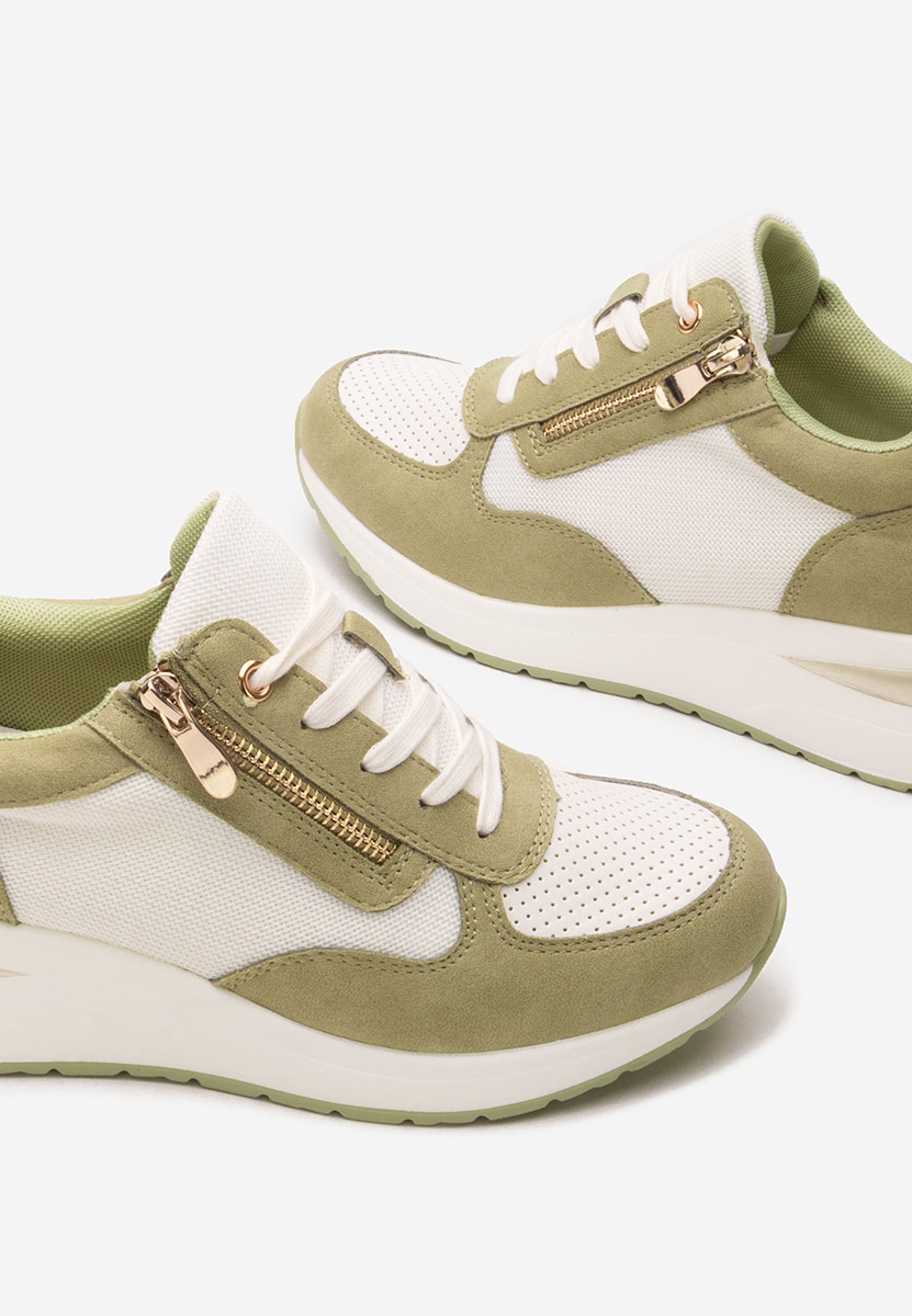Floreia zöld platform sneaker cipő 