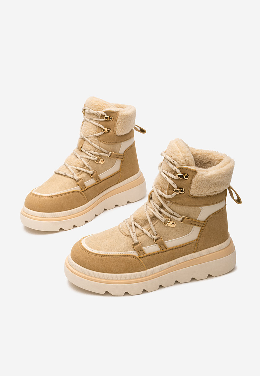 Mavira khaki telitalpú platform bokacsizma