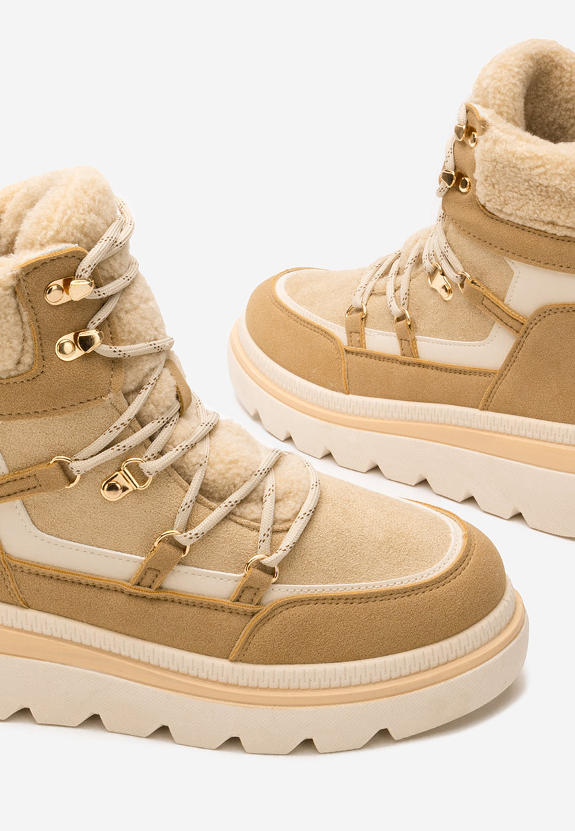 Mavira khaki telitalpú platform bokacsizma