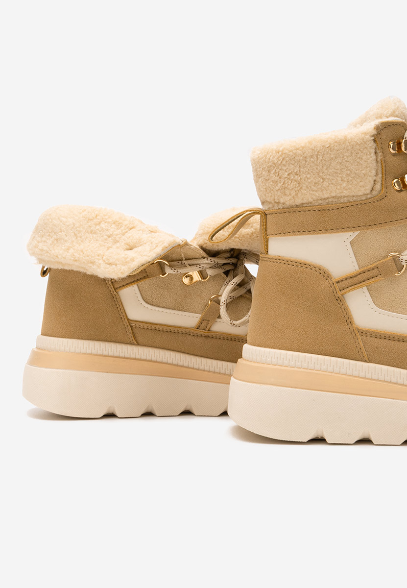 Mavira khaki telitalpú platform bokacsizma