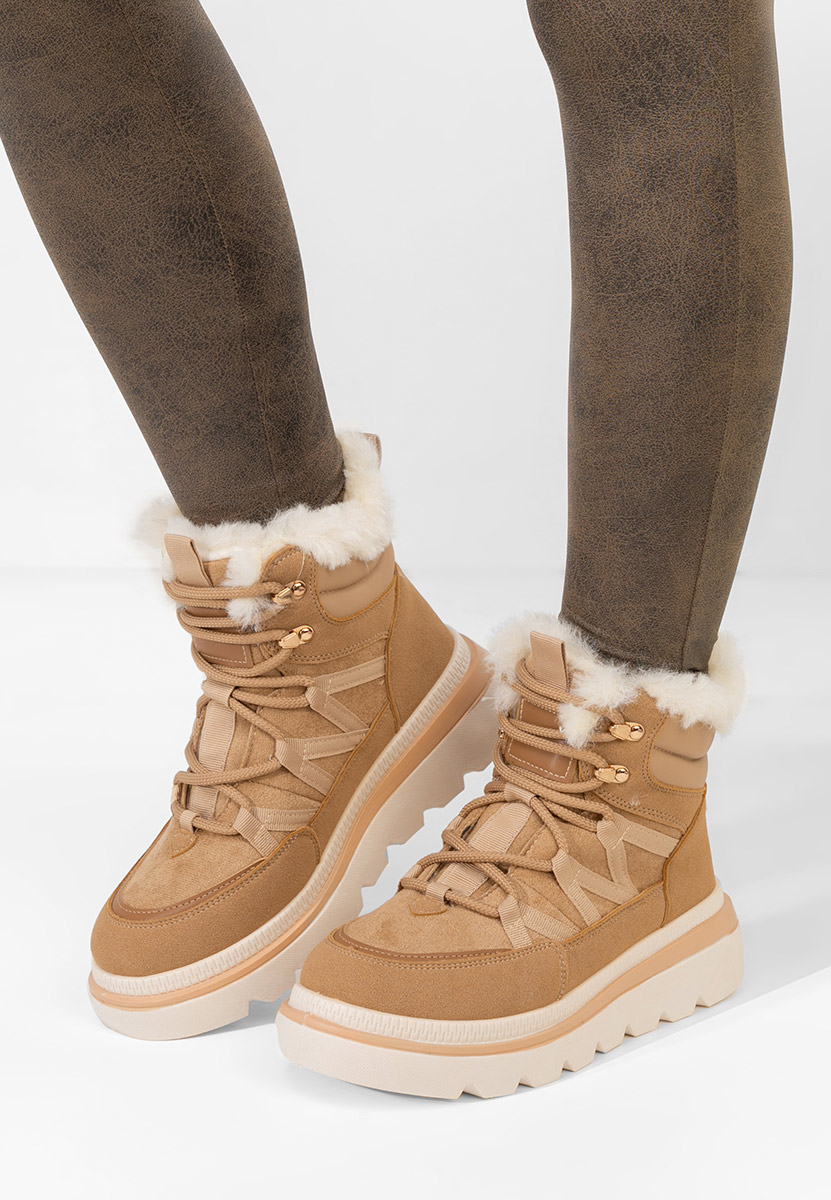 Nimora khaki telitalpú platform bokacsizma