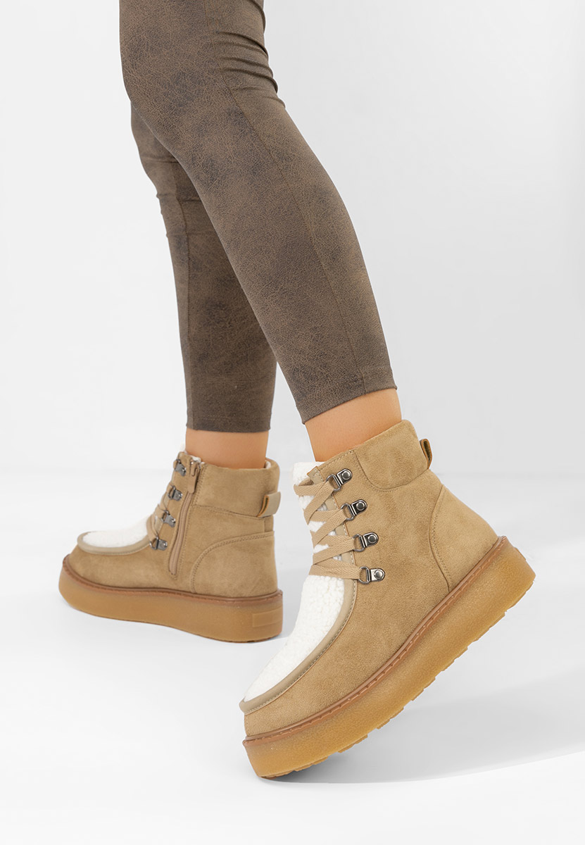 Liraia khaki telitalpú platform bokacsizma