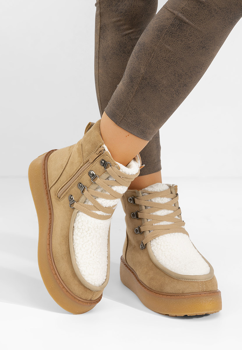 Liraia khaki telitalpú platform bokacsizma