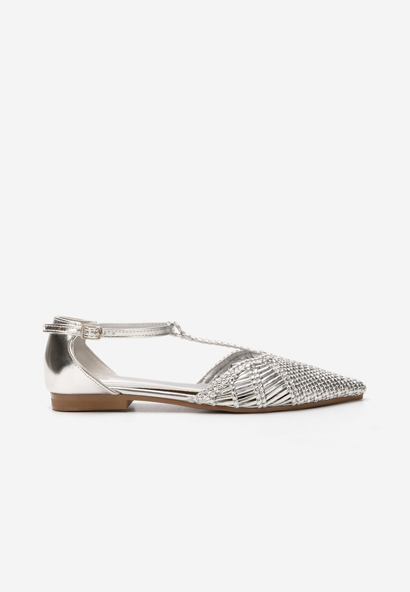 Paisley ezüst hegyes orrú balerina