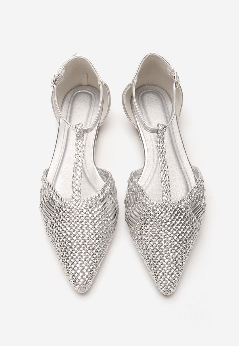 Paisley ezüst hegyes orrú balerina