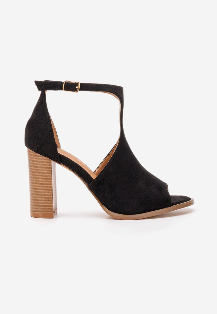 Jolanda fekete vastag sarkú szandál 