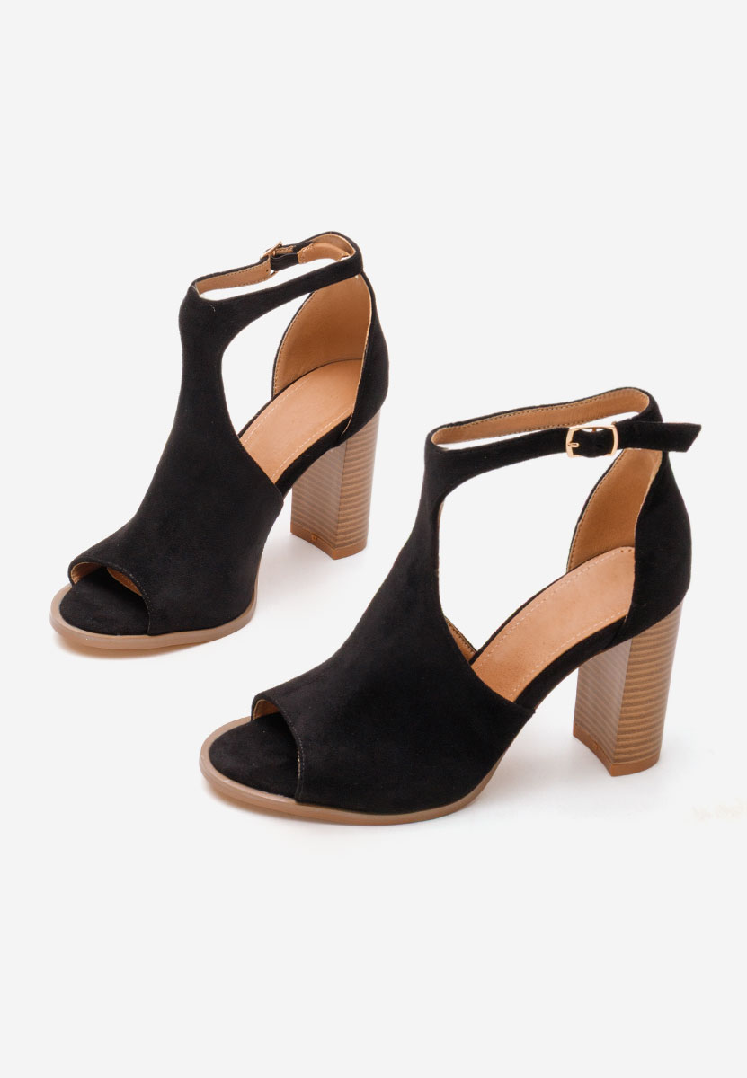 Jolanda fekete vastag sarkú szandál 