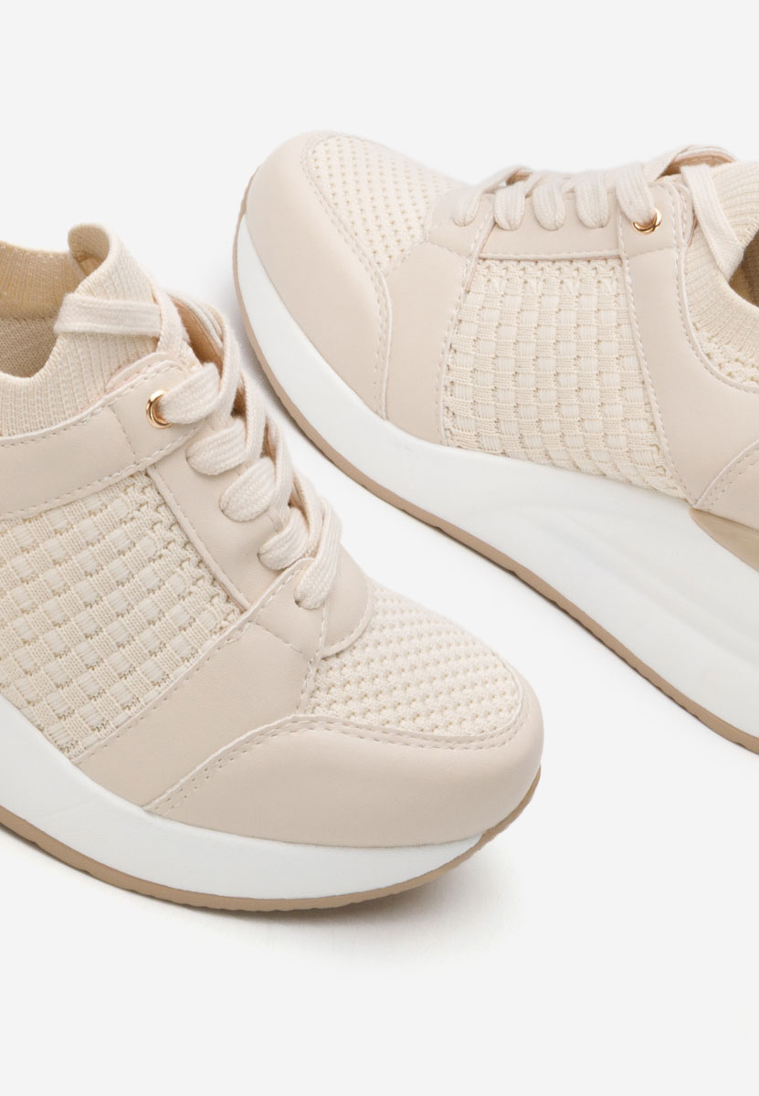 Ellsa bézs platform sneaker cipő 
