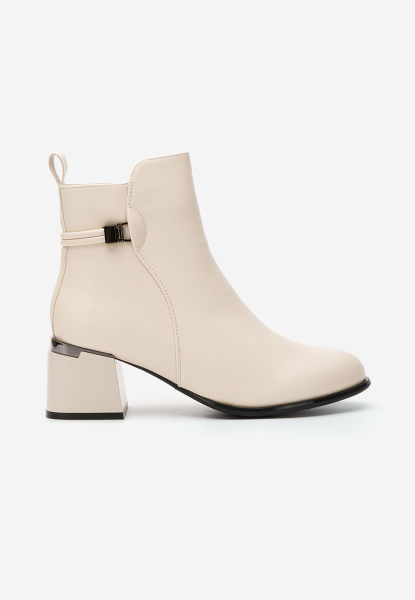 Selvoria bézs bokacsizma vastag sarokkal