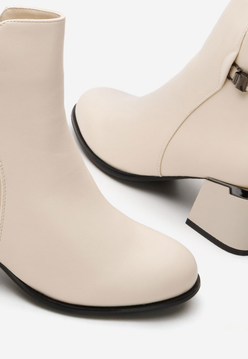 Selvoria bézs bokacsizma vastag sarokkal