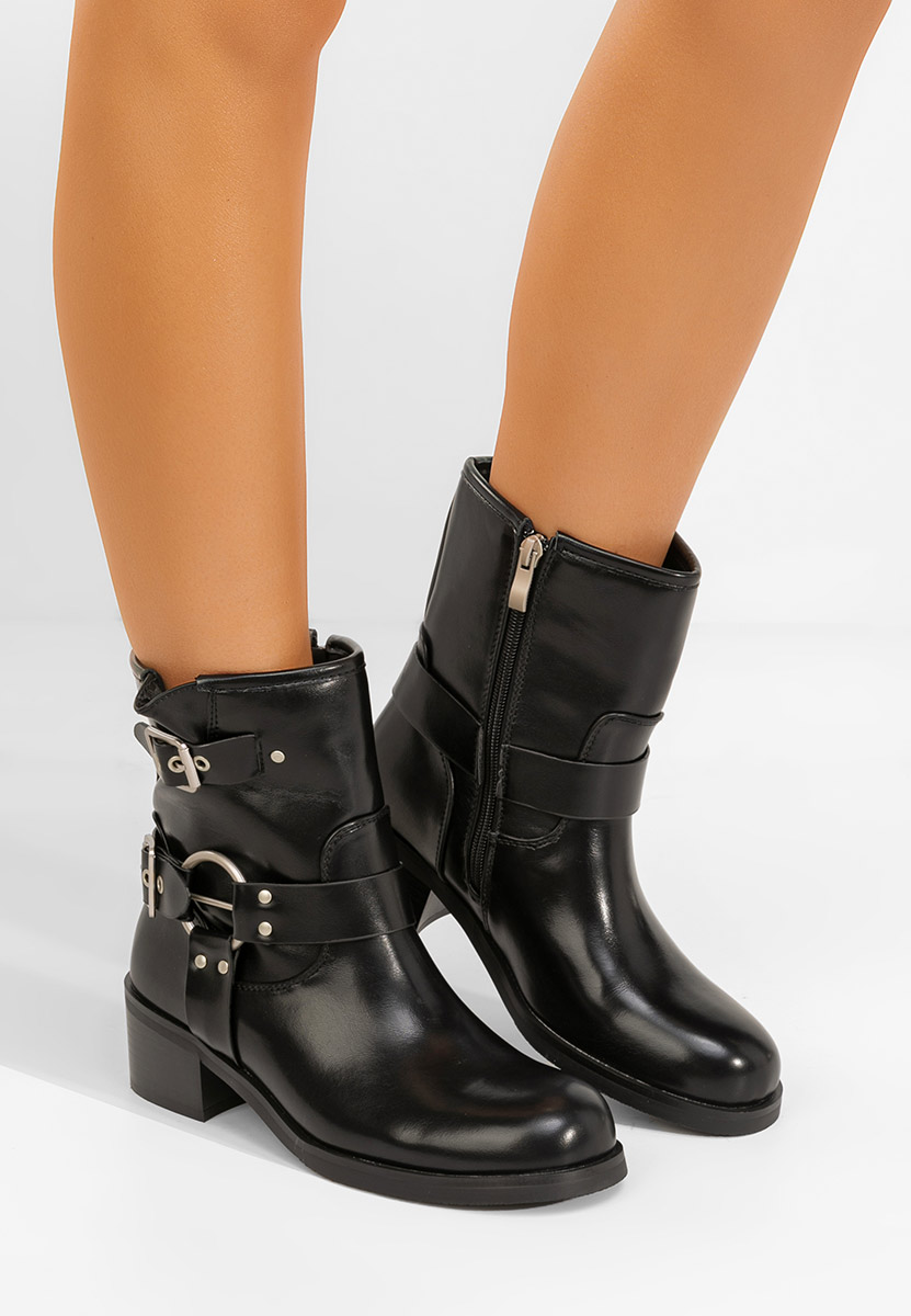 Pamira fekete női bokacsizma