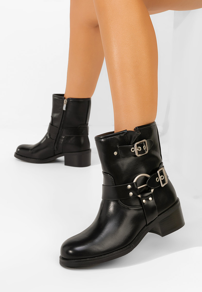 Pamira fekete női bokacsizma