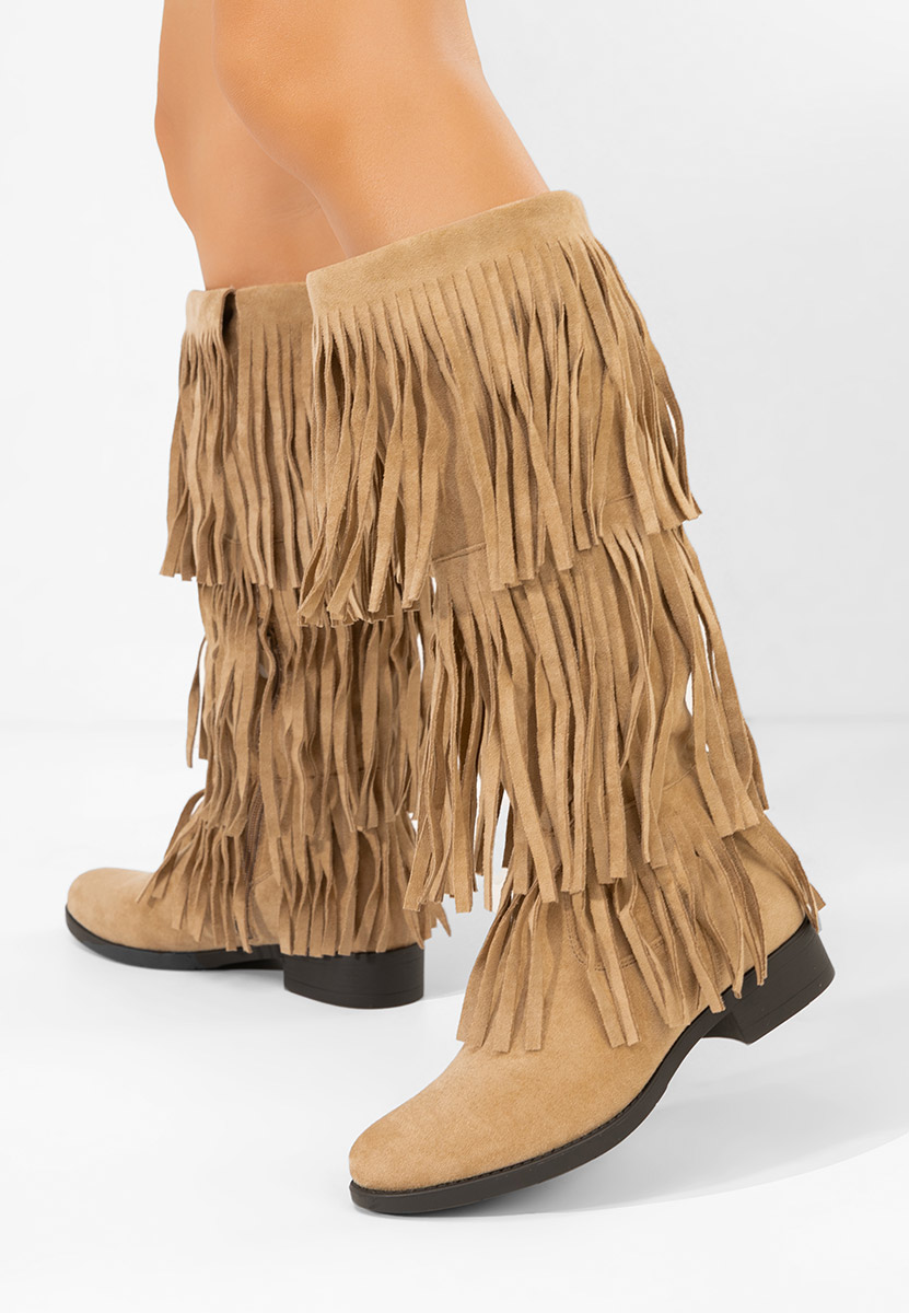 Eriora khaki lapos talpú csizma 