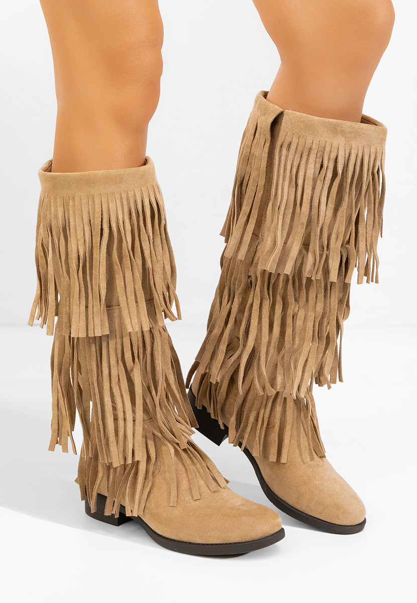 Eriora khaki lapos talpú csizma 