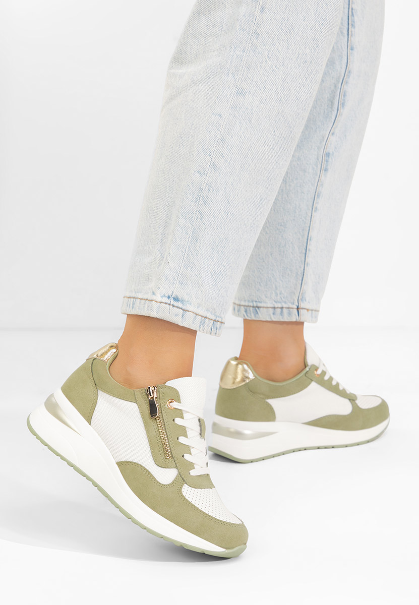 Floreia zöld platform sneaker cipő 