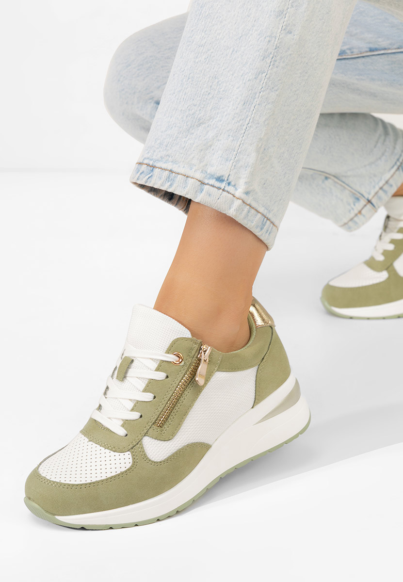 Floreia zöld platform sneaker cipő 
