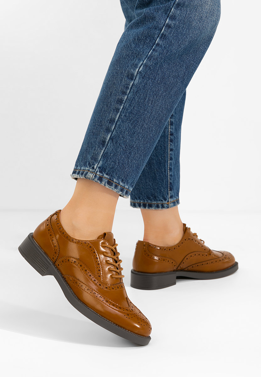 Valira camel női brogue cipő