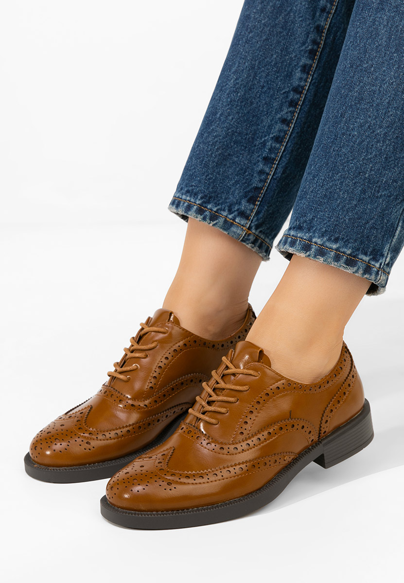 Valira camel női brogue cipő