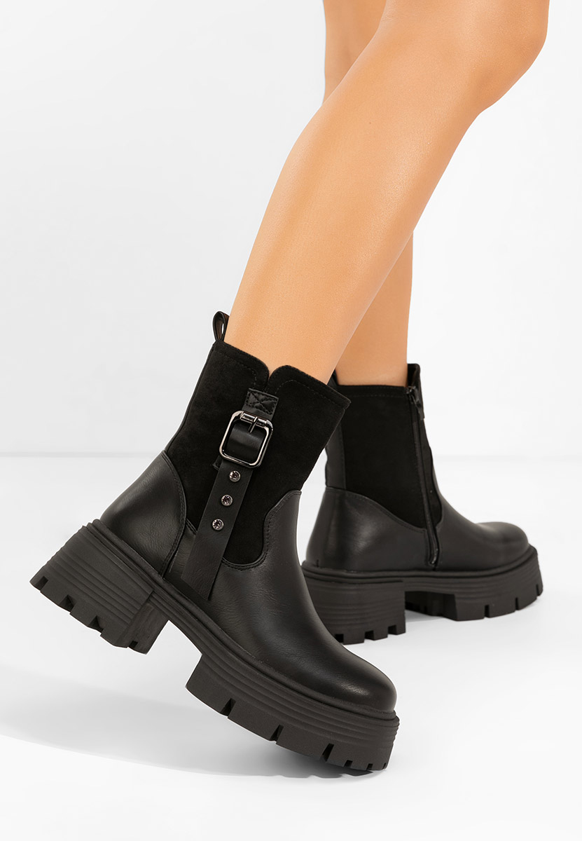 Isavine fekete női telitalpú bokacsizma Isavine fekete női telitalpú bokacsizma