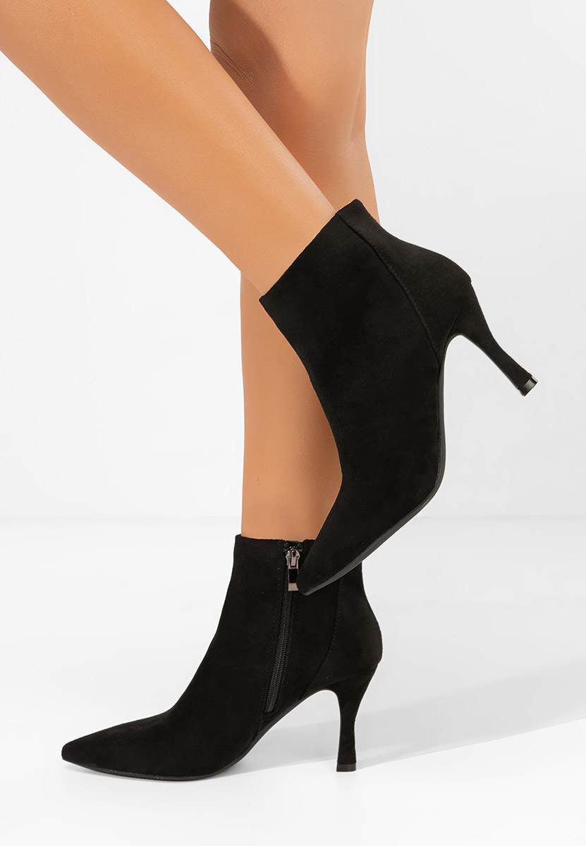 Jinna fekete tűsarkú bokacsizma