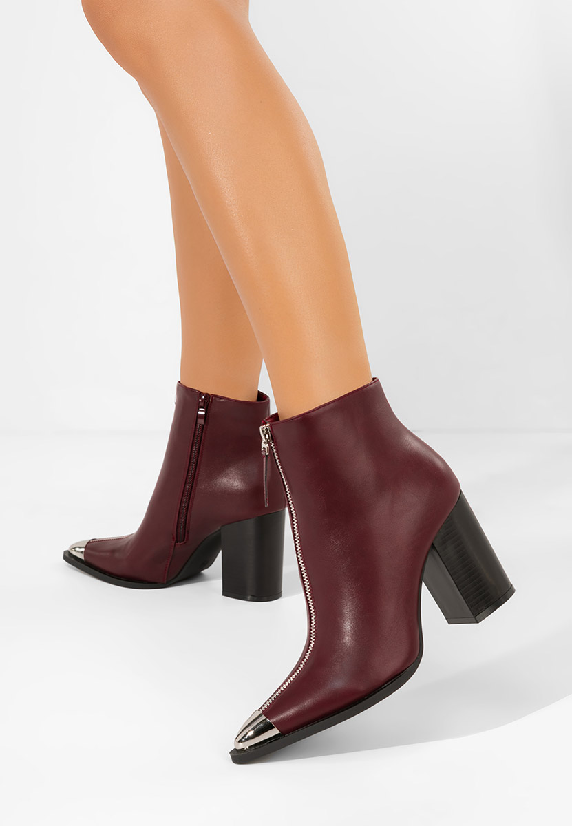 Penia borvörös bokacsizma vastag sarokkal