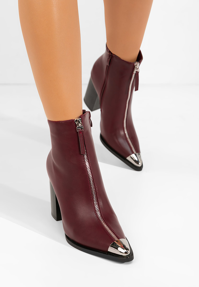 Penia borvörös bokacsizma vastag sarokkal