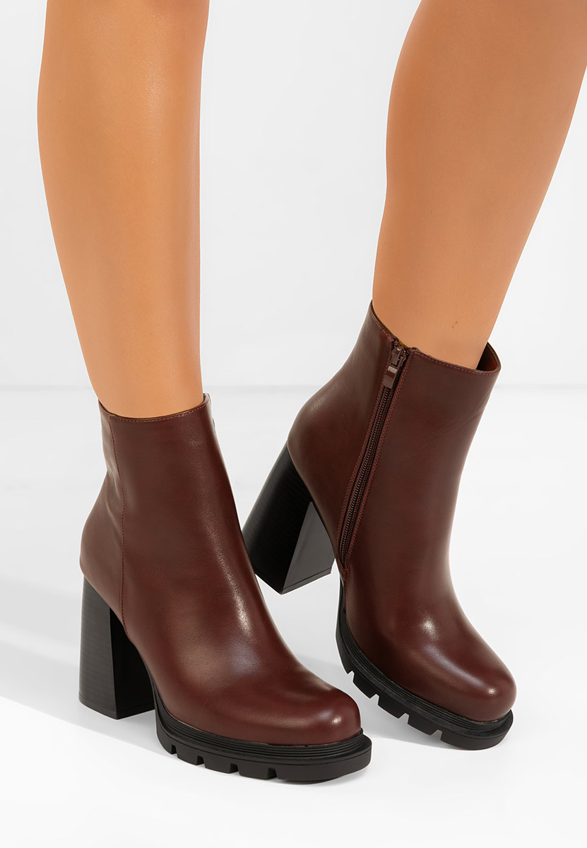 Neolia borvörös bokacsizma vastag sarokkal